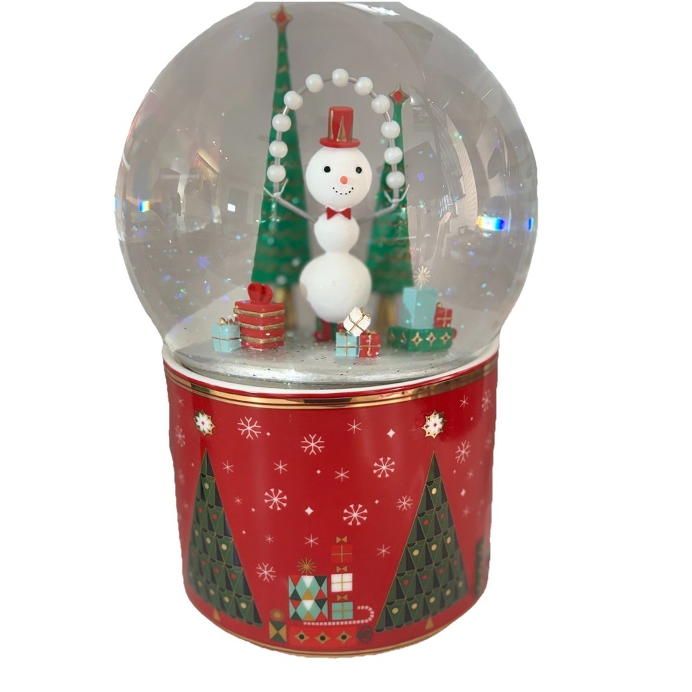 Neiman‎ Marcus 2022 Christmas Snowman Musical Snowglobe Christmas Trees